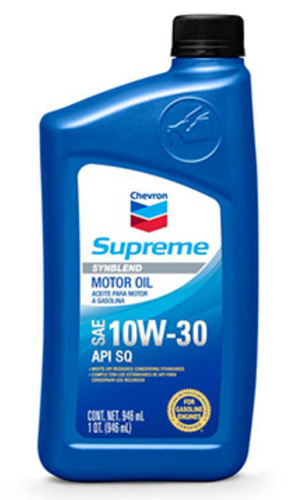 Envase de aceite CHEVRON CHEVRON 10W30 SEMI SINTETICO - QT 946ML grado 10W30 - Lubricentro Piloto
